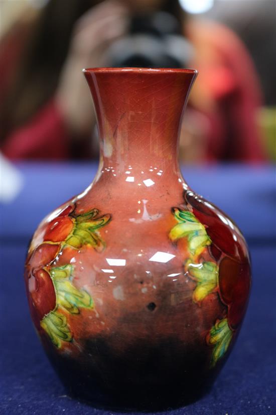 A small Moorcroft anenome flambe vase